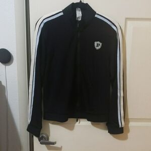 PINK Victoria's Secret Black Jacket with Striped Sleeves M